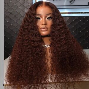 Auburn Curly Wig - Raw Human Hair Wig